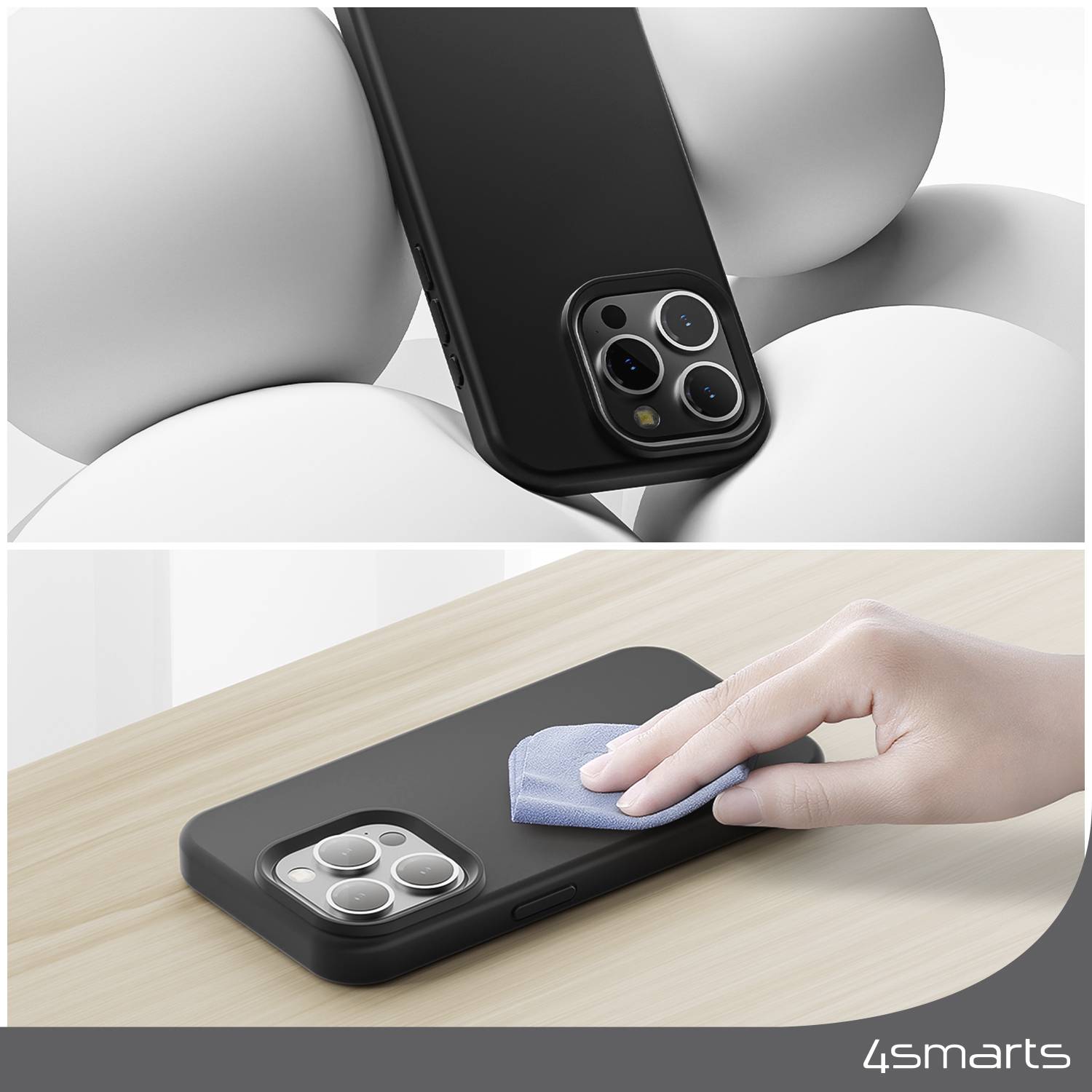 4Smarts Silikon Case Backcover Apple iPhone 15 Schwarz MagSafe kompatibel 540579