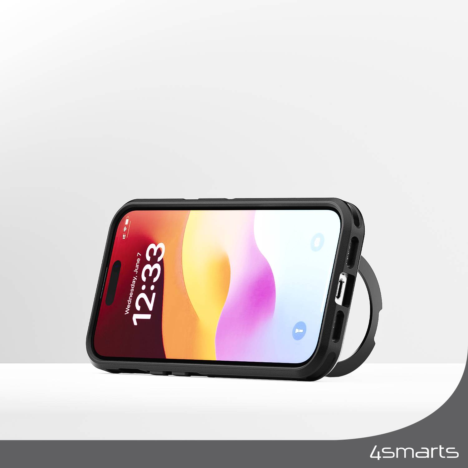 4Smarts Defend Case Magic Stand Backcover Apple iPhone 15 Pro Max Schwarz MagSafe kompatibel, Standfunktion 540585