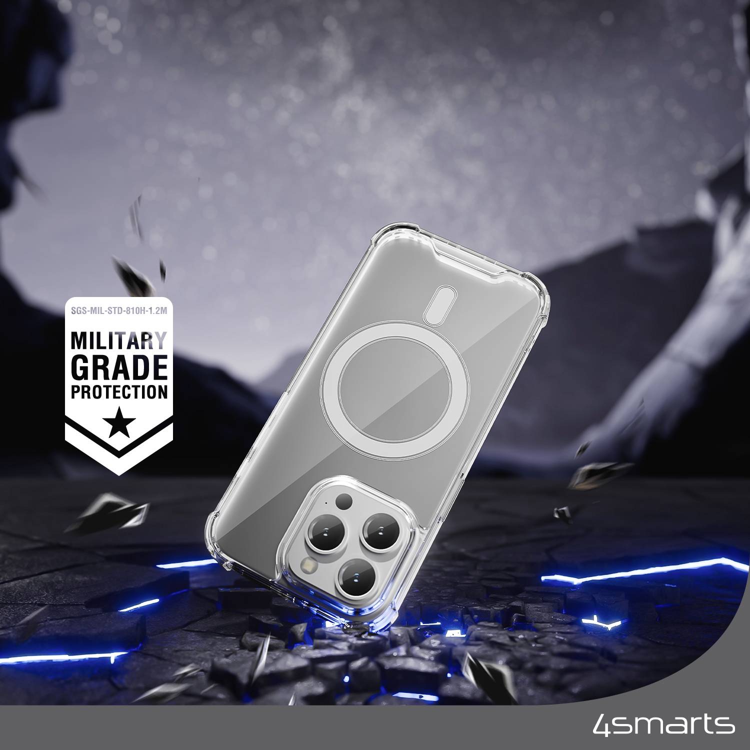 4Smarts Hybrid Case Ibiza Backcover Apple iPhone 15 Pro Max Transparent Induktives Laden 540589