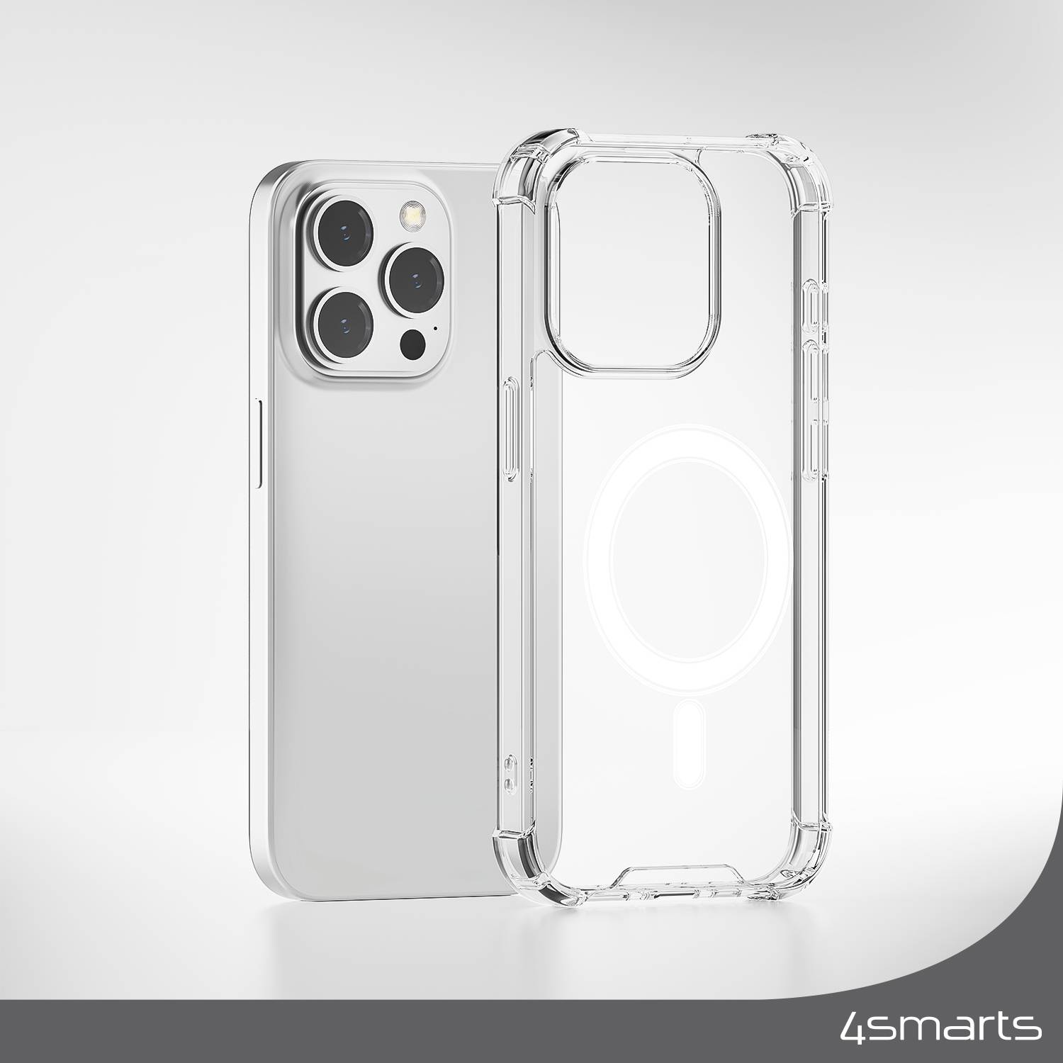 4Smarts Hybrid Case Ibiza Backcover Apple iPhone 15 Pro Max Transparent Induktives Laden 540589