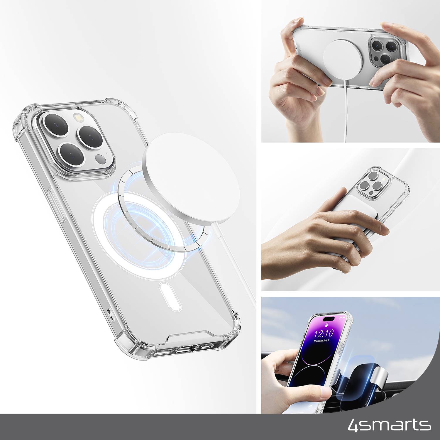 4Smarts Hybrid Case Ibiza Backcover Apple iPhone 15 Pro Max Transparent Induktives Laden 540589