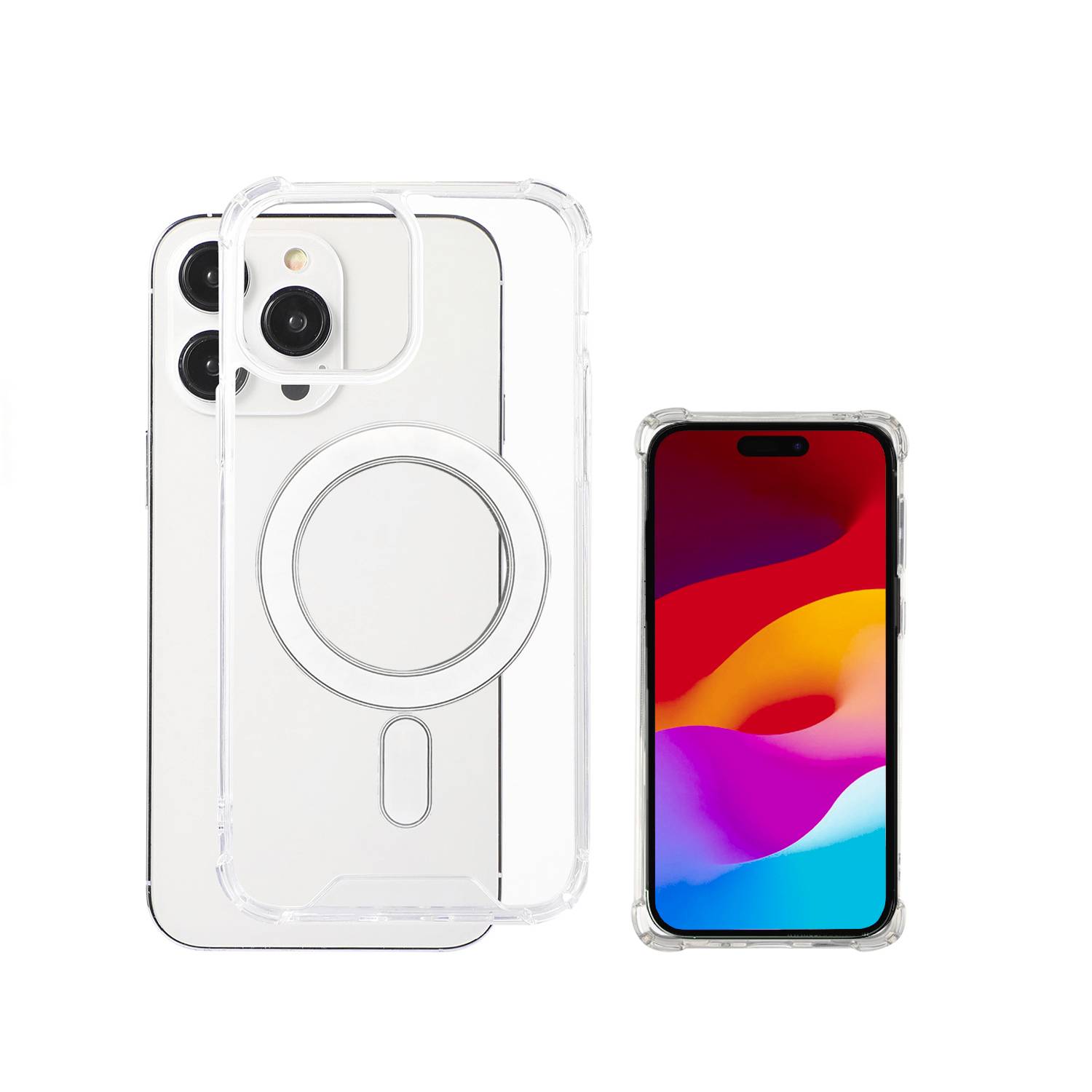 4Smarts Hybrid Case Ibiza Backcover Apple iPhone 15 Pro Max Transparent Induktives Laden 540589