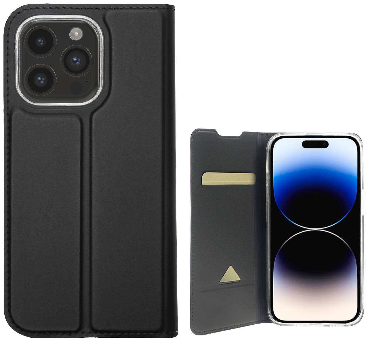 4Smarts Flip Case Urban Lite Booklet Apple iPhone 15 Pro Schwarz Standfunktion 540592