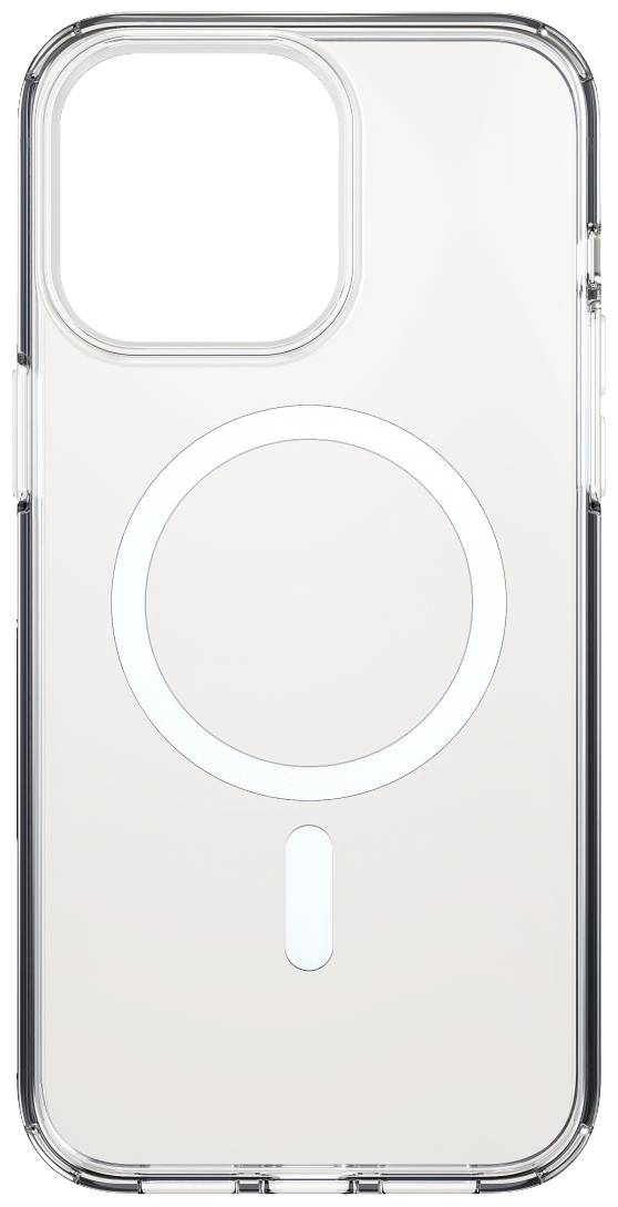 Transparente Smartphone-Schutzhülle mit kreisförmigem Magnetring im Zentrum, passend für Geräte mit magnetischer Ladefunktion.