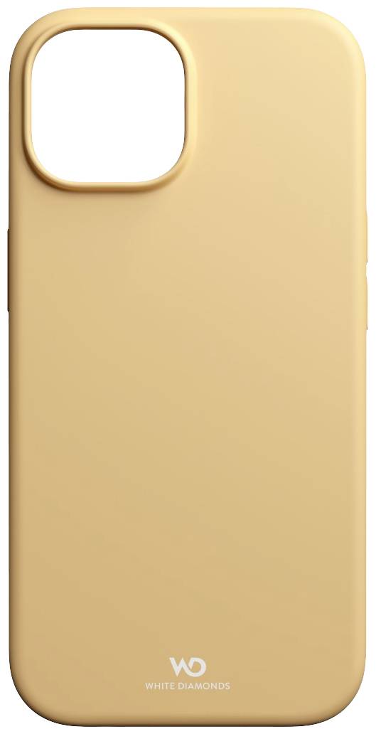 Orangefarbene Handyhülle aus weichem Material mit Logo 'White Diamonds' unten. Schlichtes Design ohne zusätzliche Verzierungen.