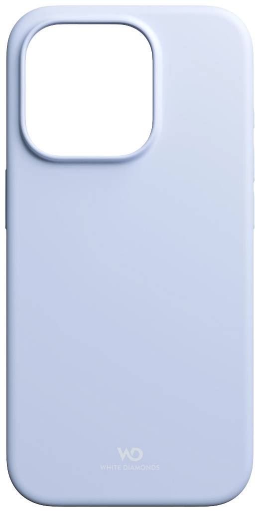 Blaue Smartphone-Schutzhülle mit rechteckiger Kameraaussparung, Markenlogo 'White Diamond' unten.