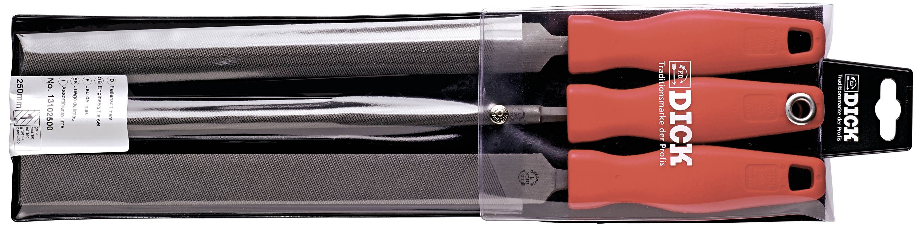 Dick 13102500 Feilen-Satz Hieb 1, 3-teilig Länge 250mm 1 Set