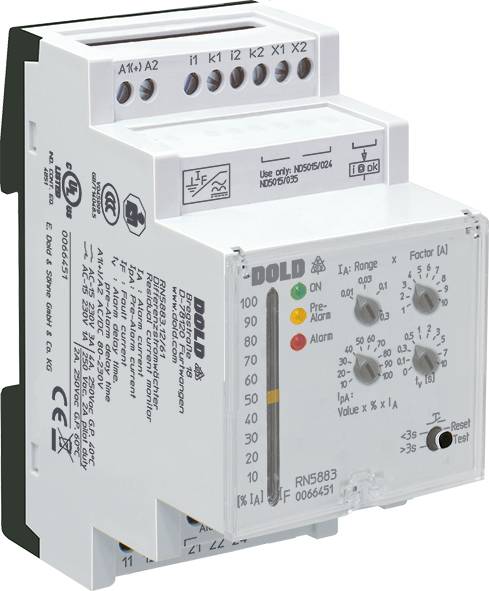 Ein elektronisches Gerät mit Display und Kontrollleuchten, das zur Überwachung elektrischer Werte verwendet wird.