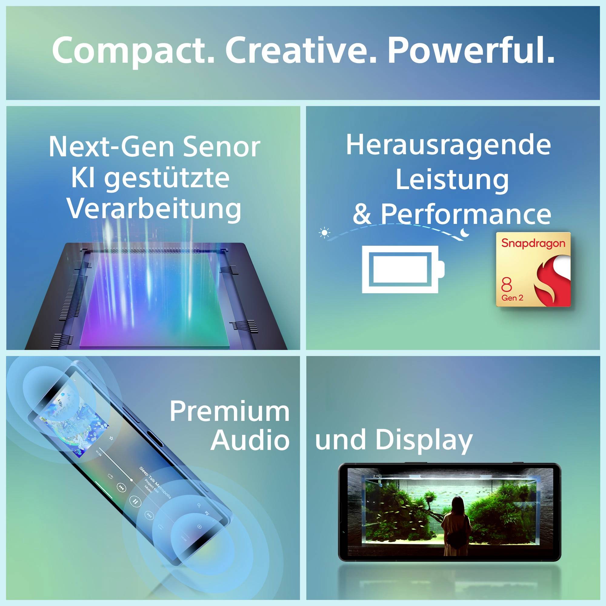 Sony Xperia 5 V 128 GB Blau 15.5 cm (6.1 Zoll) Smartphone