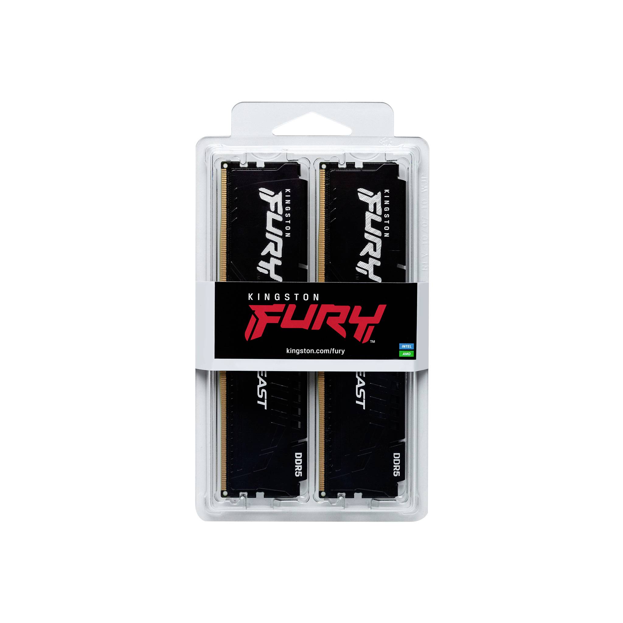 Kingston Beast Black XMP memory PC-Arbeitsspeicher Modul DDR5 64GB 4 x 16GB 6000MHz 288pin DIMM KF560C40BBK4-64