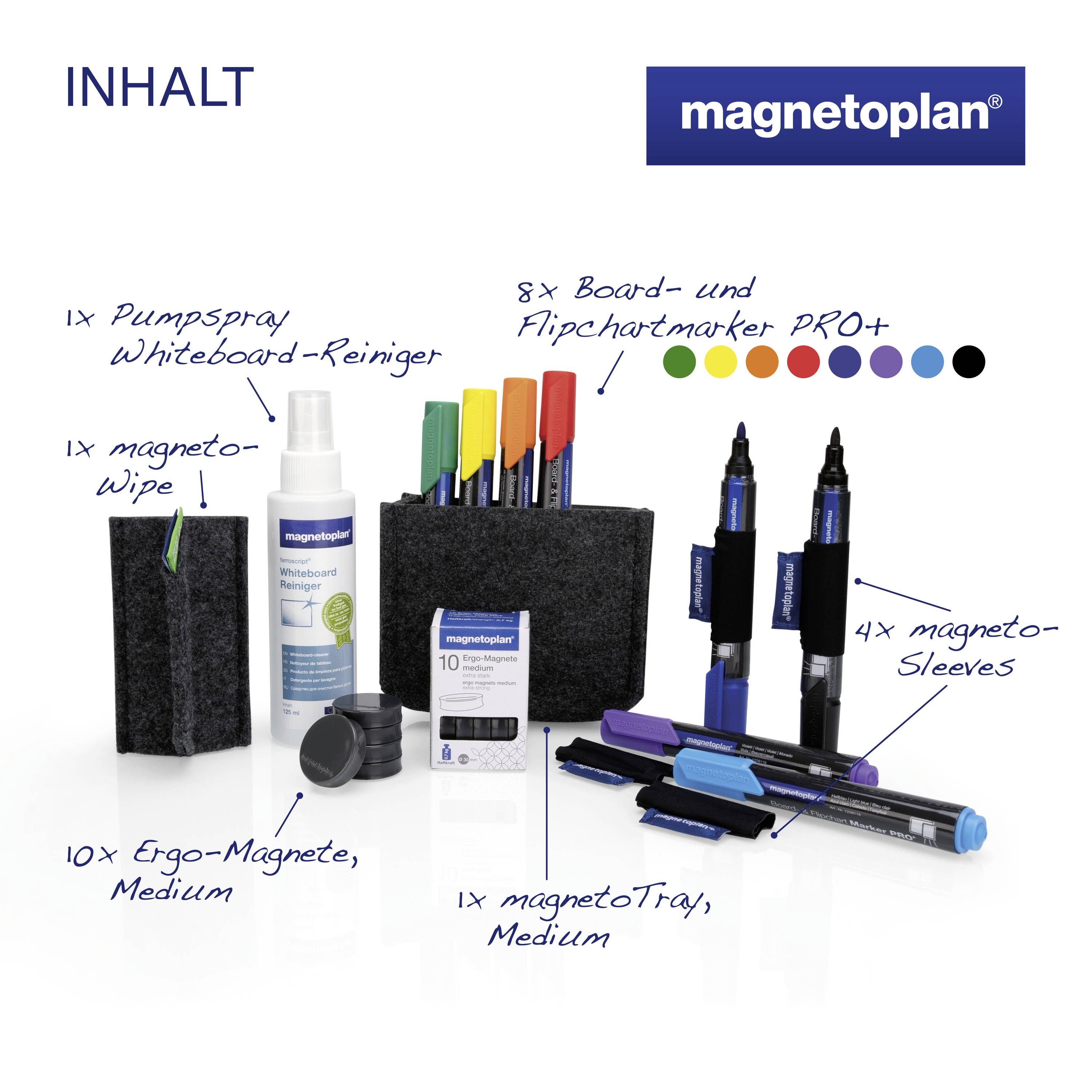 Magnetoplan Whiteboard Zubehör-Set Essential Set Grau