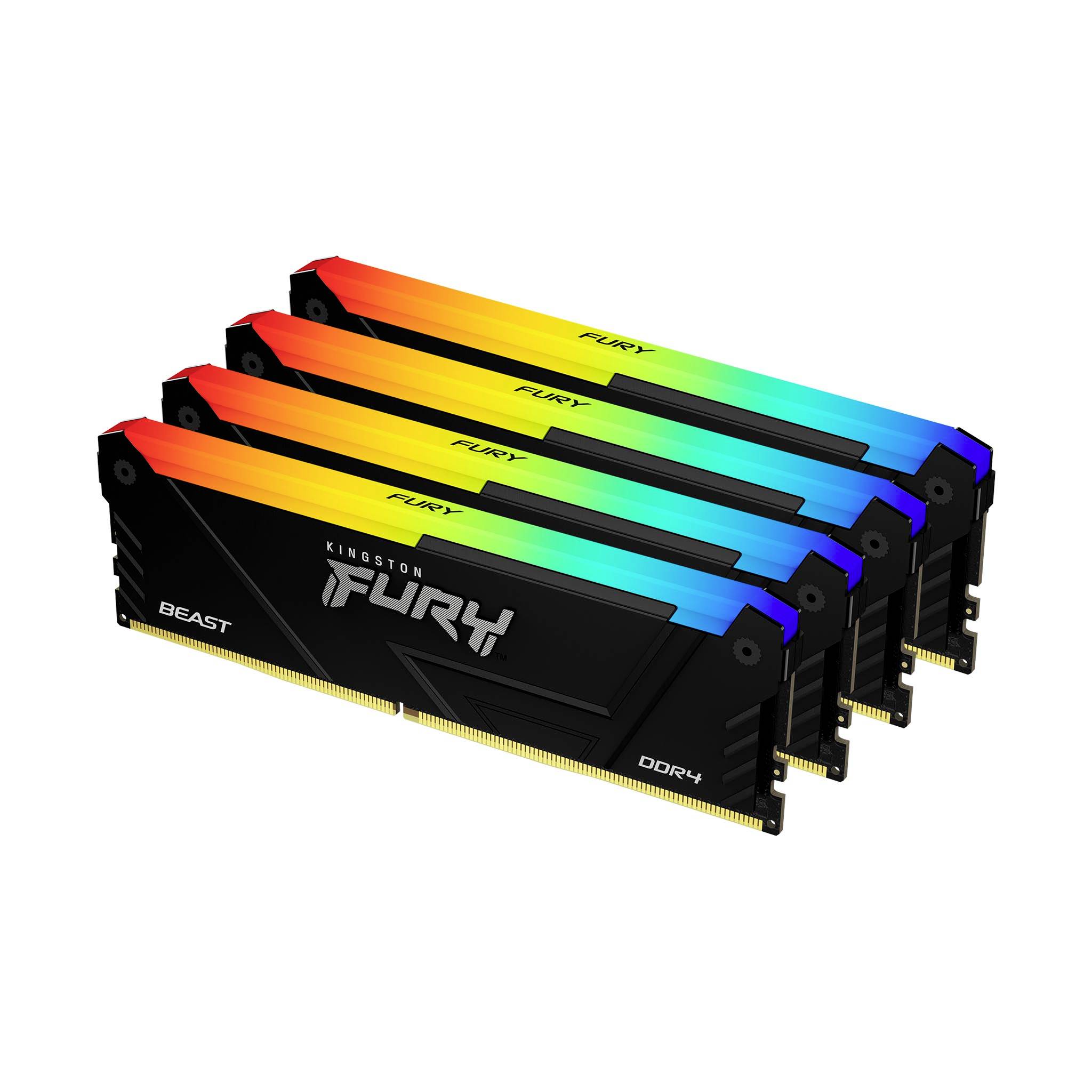Kingston Beast RGB PC-Arbeitsspeicher Modul DDR4 128 GB 4 x 32 GB 3600 MHz 288pin DIMM KF436C18BB2AK4/128