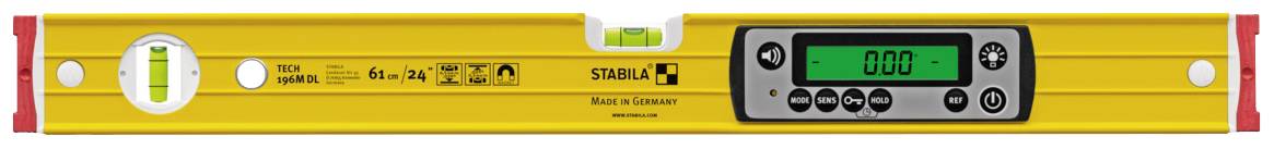 Stabila TECH 196M DL 19823 Digitale Wasserwaage mit Magnet, mit Rutschstopper, inkl. Tasche 61cm 0.5 mm/m