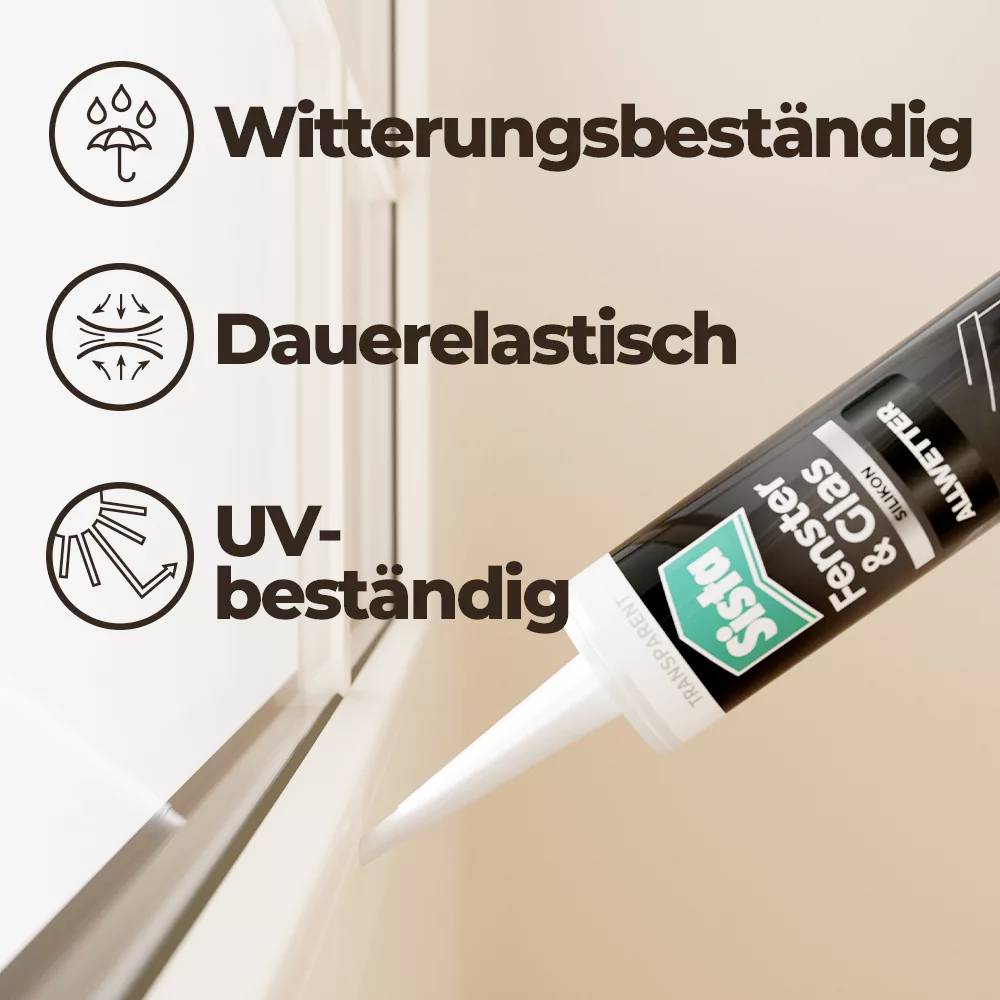 Sista Fenster & Glas Silikon Herstellerfarbe Transparent SHFT3 280ml