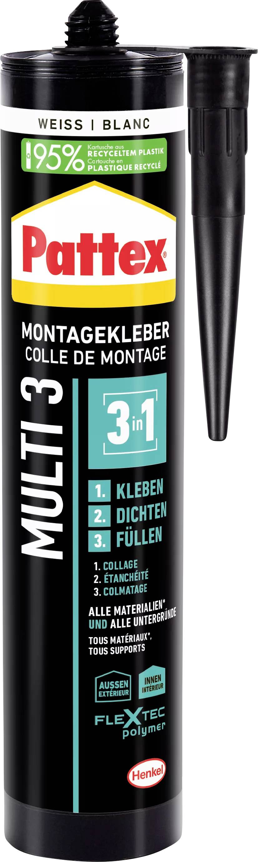 Pattex Montage Multi 3 Montagekleber Herstellerfarbe Weiß PTRMU 390g