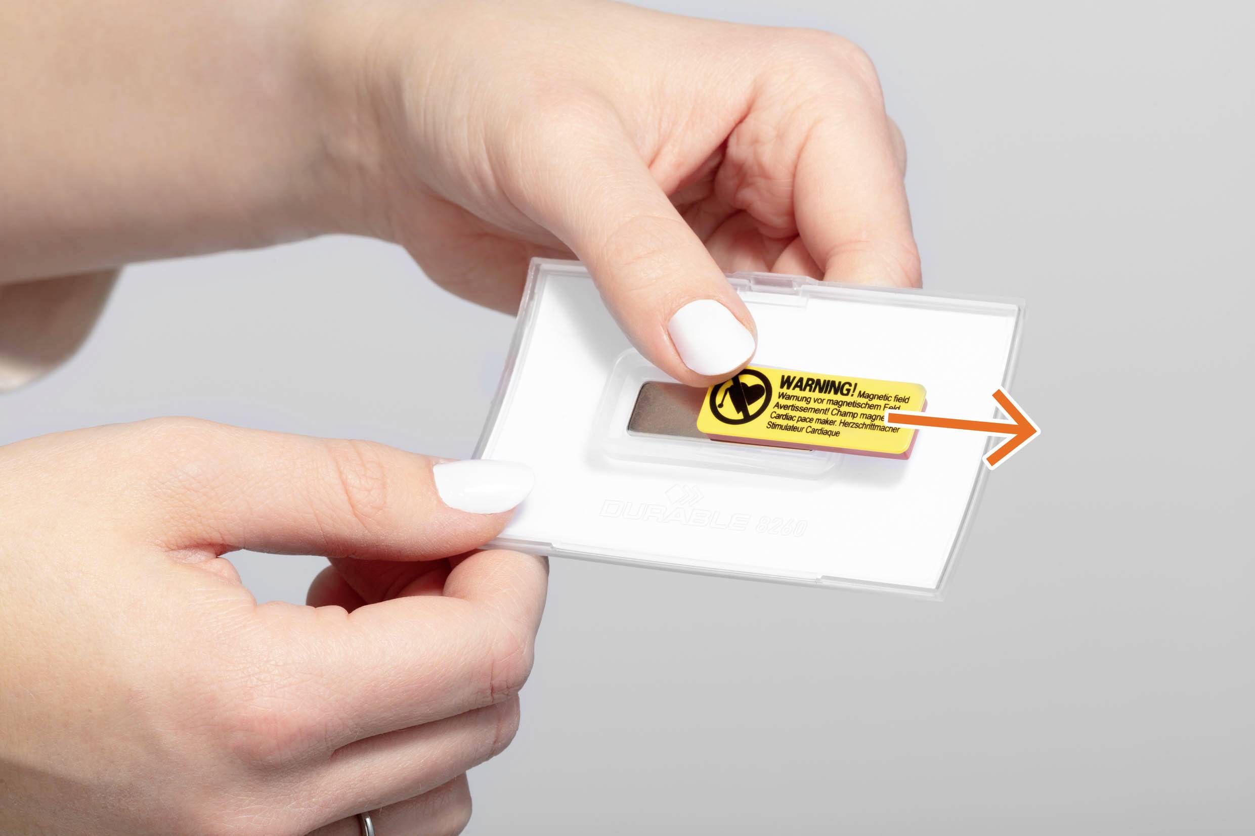 Durable 826019 Namensschild CLICK FOLD (B x H) 90mm x 54mm Magnet 10St.