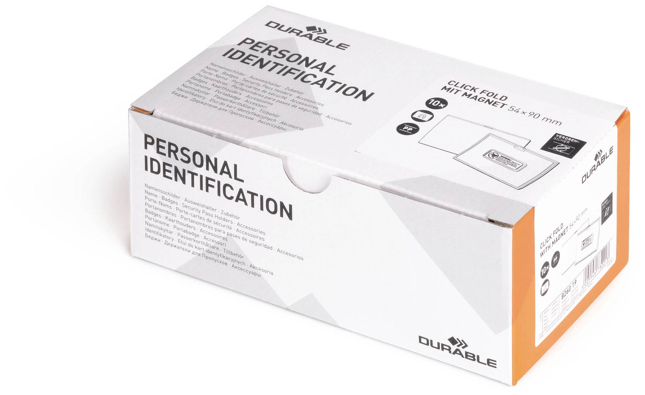 Durable 826019 Namensschild CLICK FOLD (B x H) 90mm x 54mm Magnet 10St.