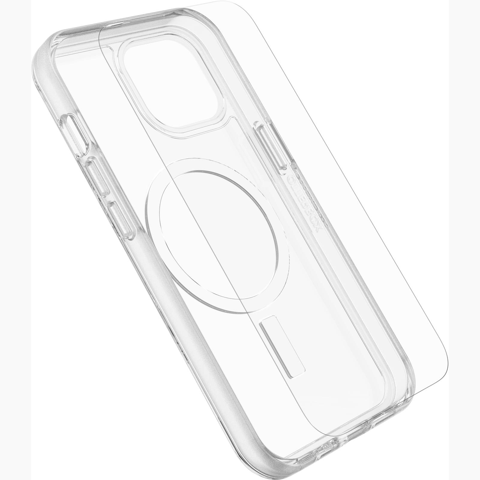 Otterbox KIT UK Hülle + Schutzglas + Ladegerät Set Apple iPhone 15 Transparent, Weiß MagSafe kompatibel 78-81253