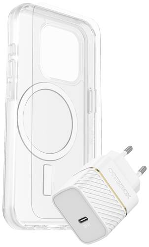 Otterbox KIT EU Hülle + Schutzglas + Ladegerät Set Apple iPhone 15 Pro Transparent, Weiß MagSafe