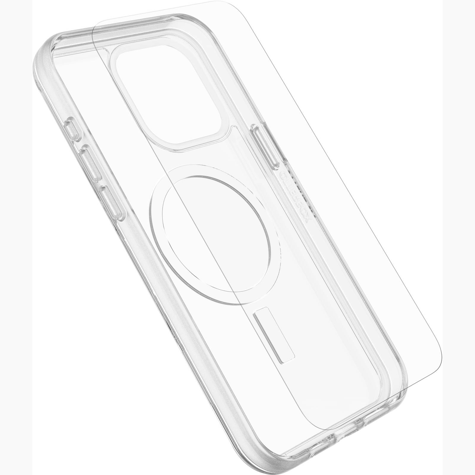 Otterbox Symmetry Hülle + Schutzglas Set Apple iPhone 15 Pro Max Transparent MagSafe kompatibel 78-81260