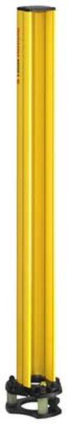 Gelbe, zylindrische Stange mit schwarzem Sockel.