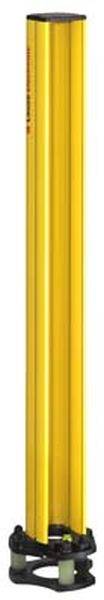 Ein langer, gelber, röhrenförmiger Gegenstand, möglicherweise ein Sicherheitslichtvorhang oder ein Sensor, auf einem runden Sockel stehend.