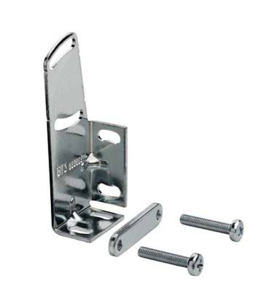 Metallwinkelhalter mit zwei Schrauben, geeignet zur Befestigung von Materialien in Bauprojekten.