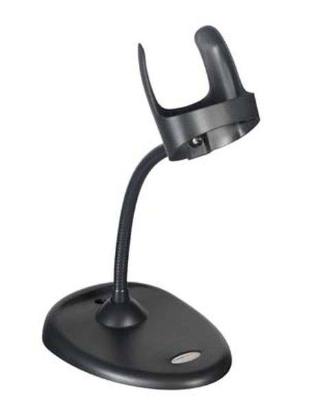 Ein schwarzer Mikrofonständer mit flexiblem Hals und stabiler Basis. Geeignet zur sicheren Positionierung von Mikrofonen.