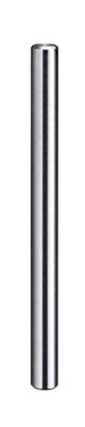 Ein langer, schmaler, metallischer Zylinder mit glänzender Oberfläche, der vertikal steht.