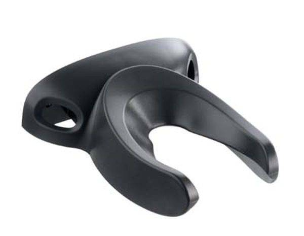Ein schwarzer Fahrradsattel mit ergonomischer Form, der zusätzlichen Komfort und Unterstützung bietet. Optimal für lange Fahrten.