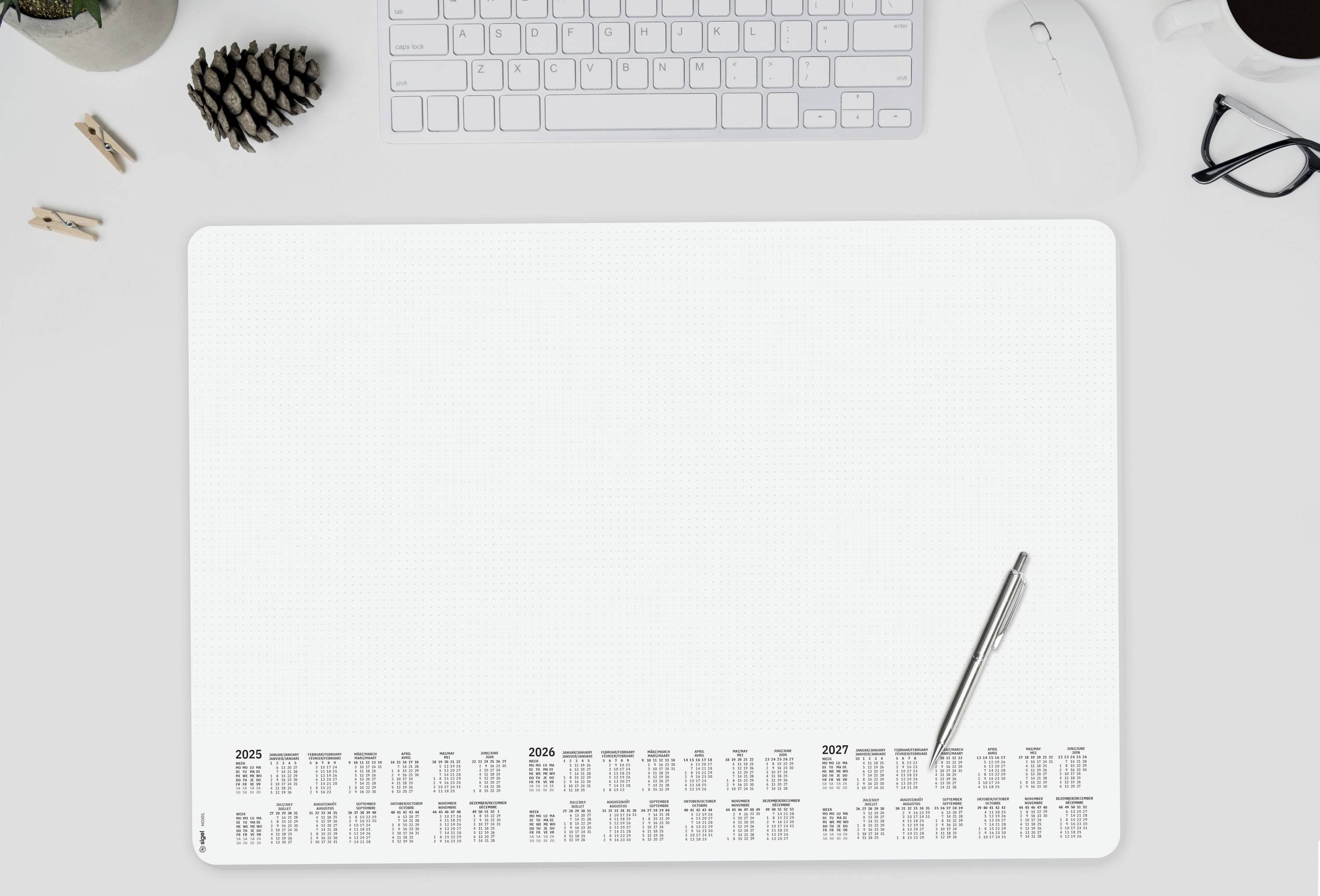 Sigel HO301 Schreibunterlage 3-Jahreskalender Weiß (B x H) 595 mm x 410 mm