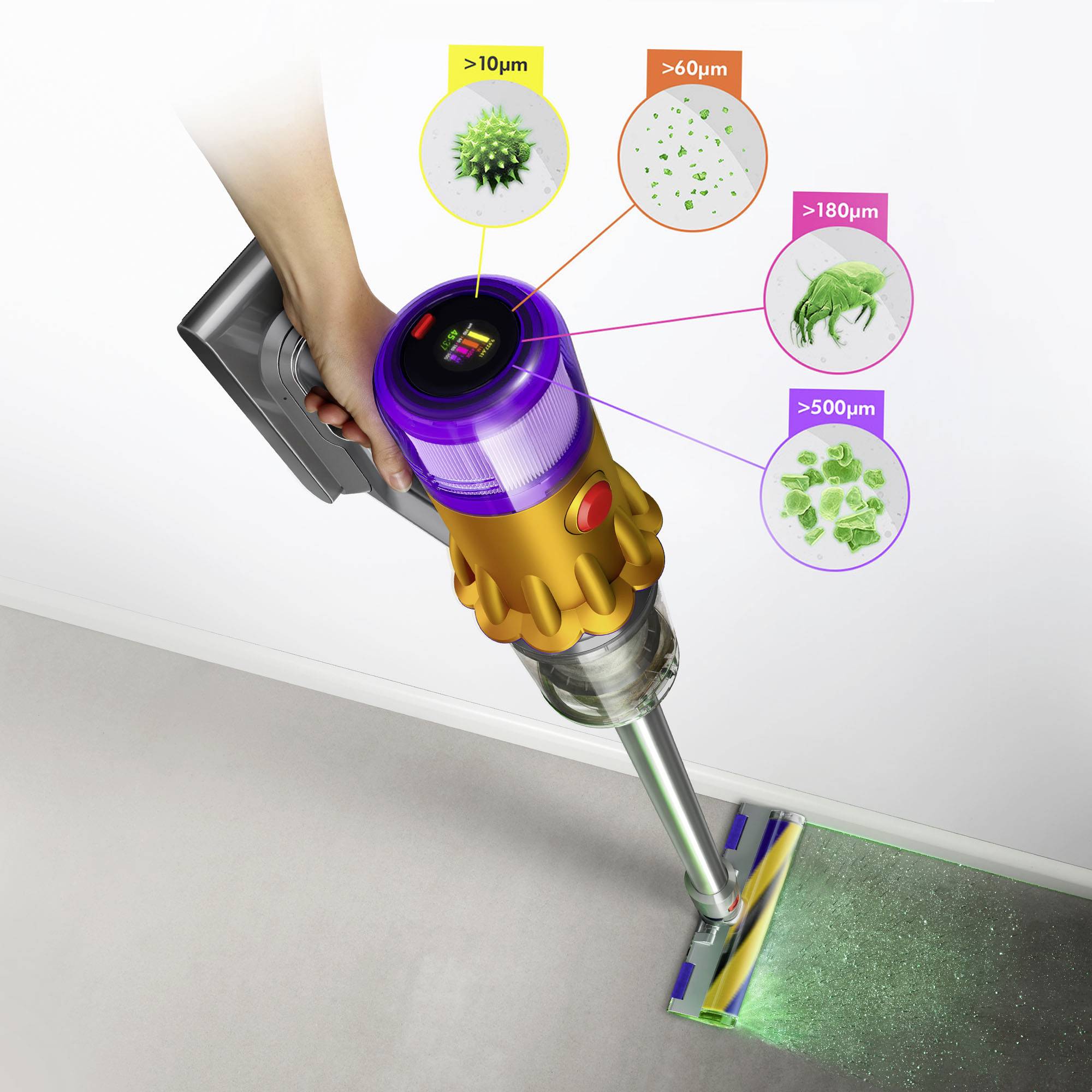 Dyson V12 Detect Slim Absolute Nickel Satin 448884-01 Akku-Handstaubsauger 25.2V 230V 545W motorbetriebene Saugbürste