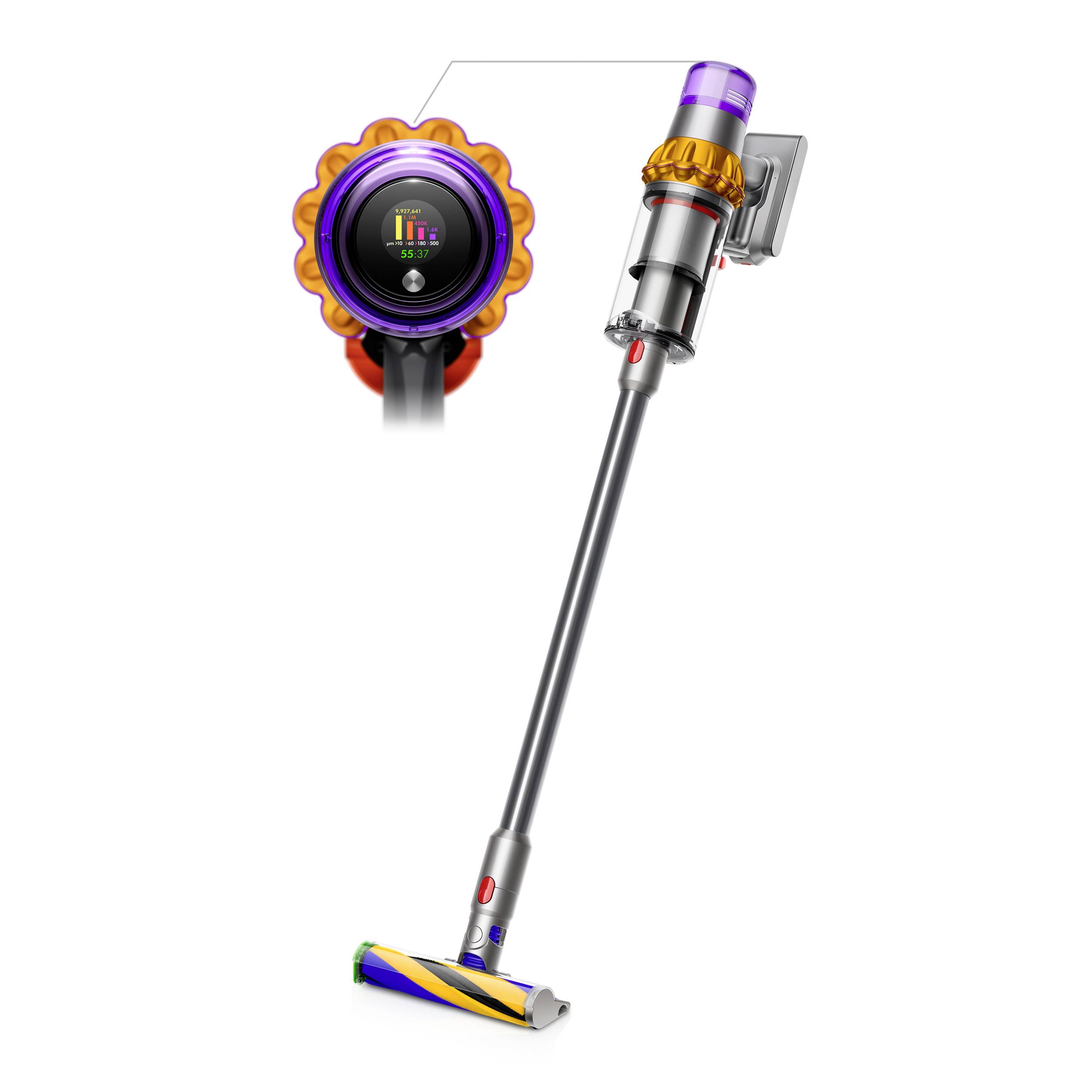 Dyson V15 Detect Absolute Nickel, Gelb 446986-01 Akku-Zyklon-Staubsauger 25.2V 230V 660W motorbetriebene Saugbürste