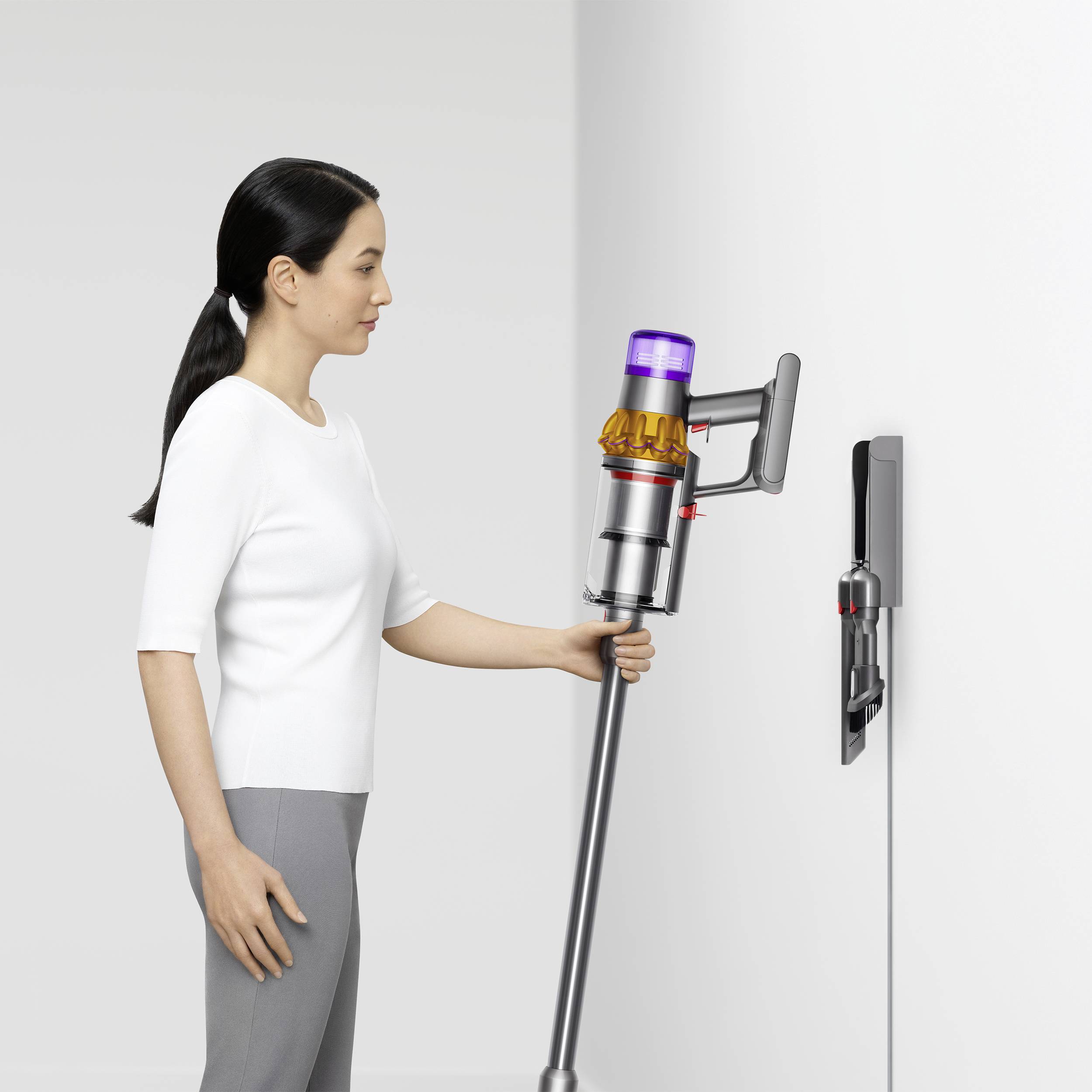 Dyson V15 Detect Absolute Nickel, Gelb 446986-01 Akku-Zyklon-Staubsauger 25.2V 230V 660W motorbetriebene Saugbürste