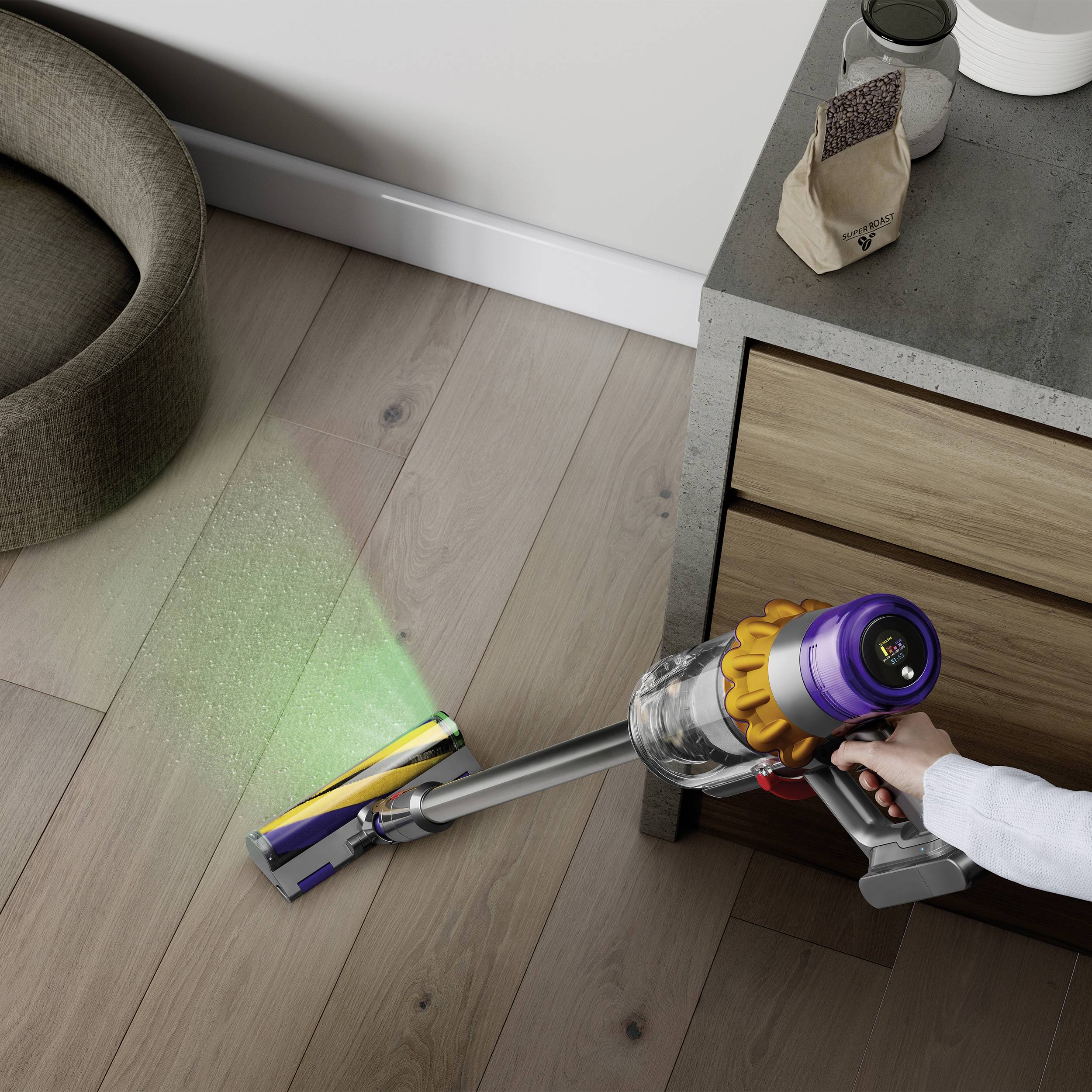 dyson V15 Detect Absolute (Gelb / Nickel) 446986-01 Akku-Zyklon-Staubsauger 25.2 V 230 V 660 W motorbetriebene Saugbürste