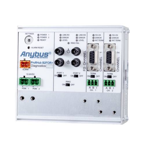 Anybus Repeater Profibus, Glasfaser, RS-485 ProfiHub B2FOR+ MM Ring Betriebsspannung: 12 V/DC