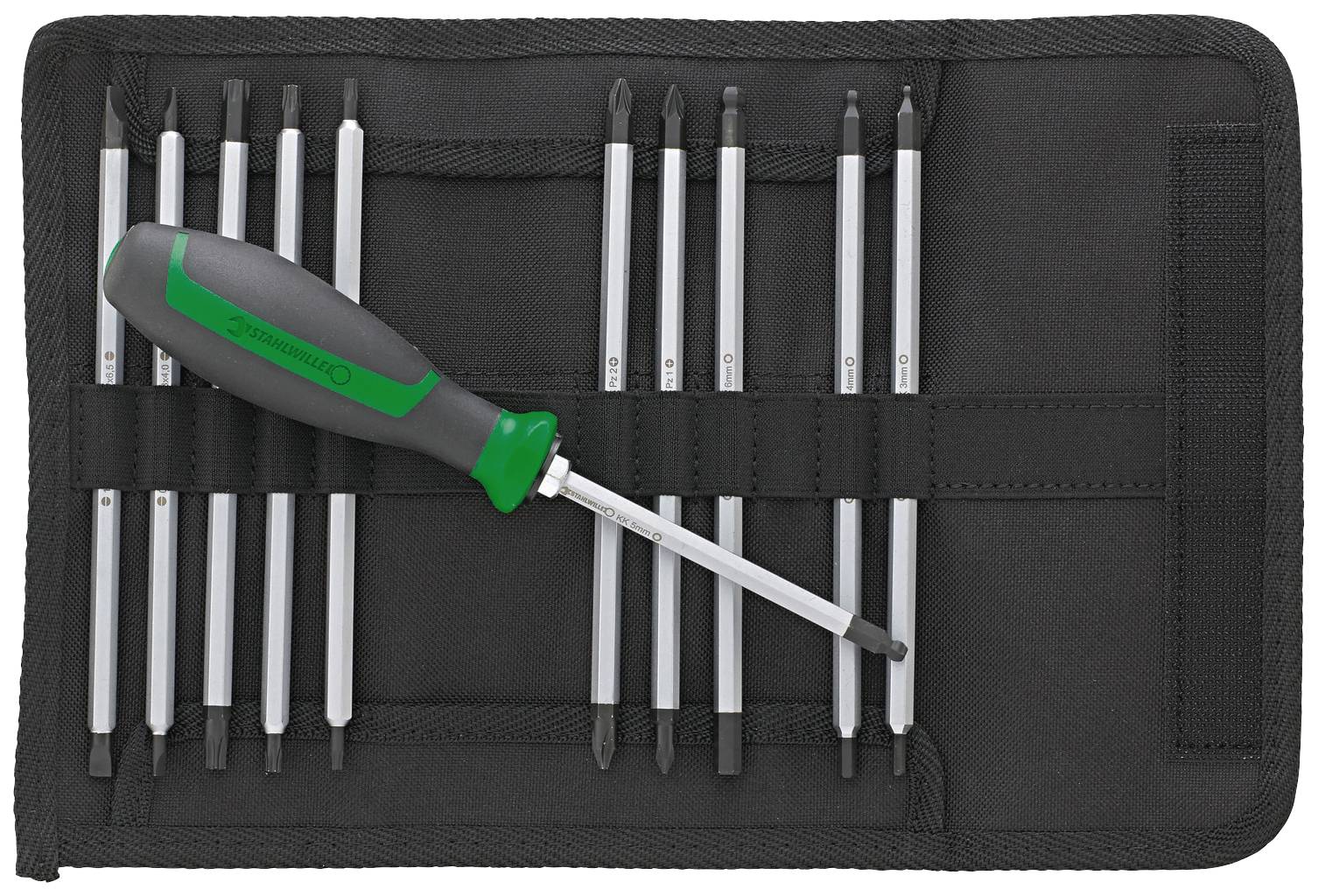 Stahlwille 4798 Werkstatt Umsteck-Schraubendreher-Set 11teilig Schlitz, Kreuzschlitz Phillips, Kreuzschlitz Pozidriv