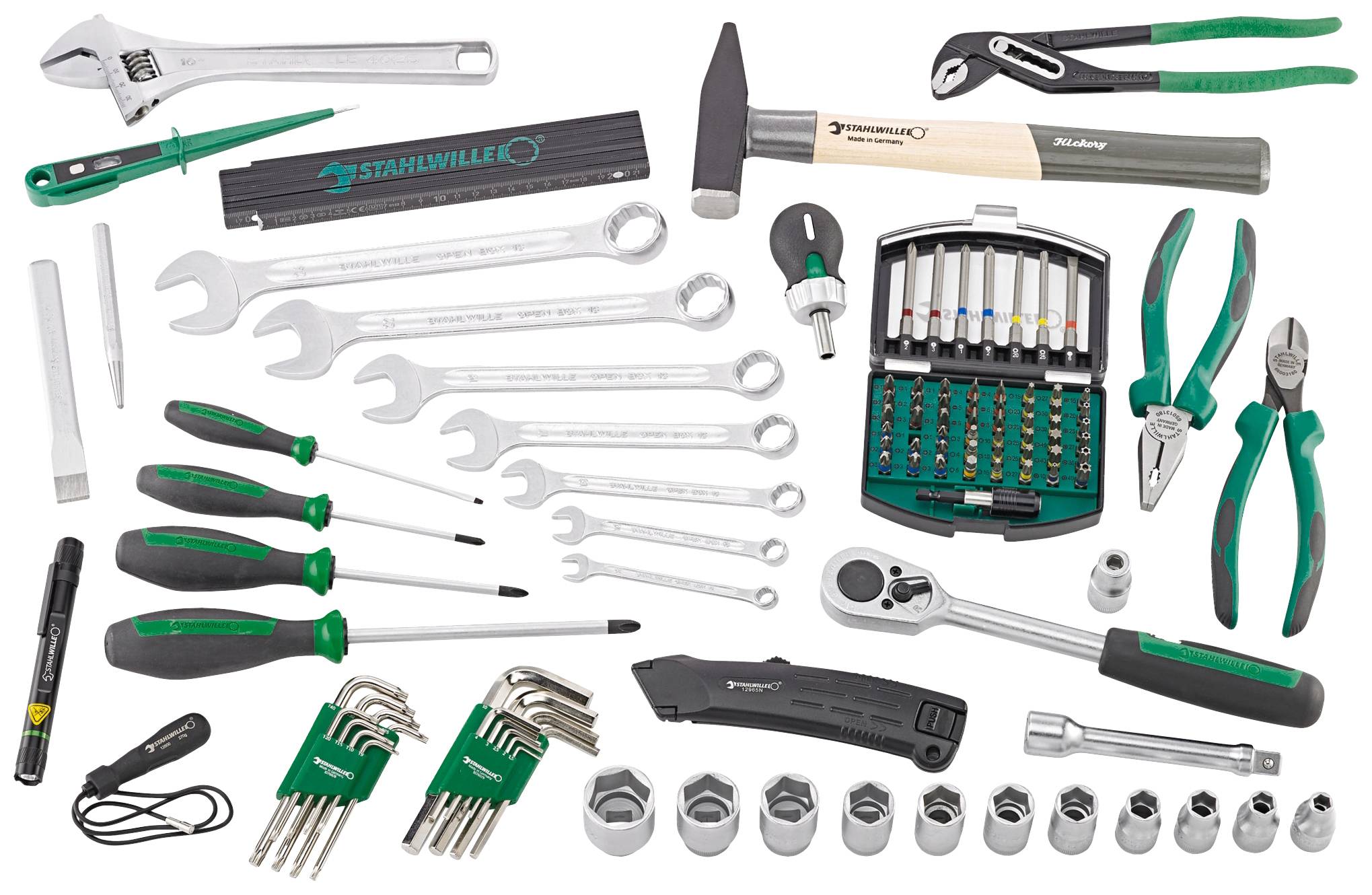 Stahlwille 97830701 STW L-BoXX Industrieset Werkzeugkasten bestückt ABS Kunststoff Schwarz, Grün