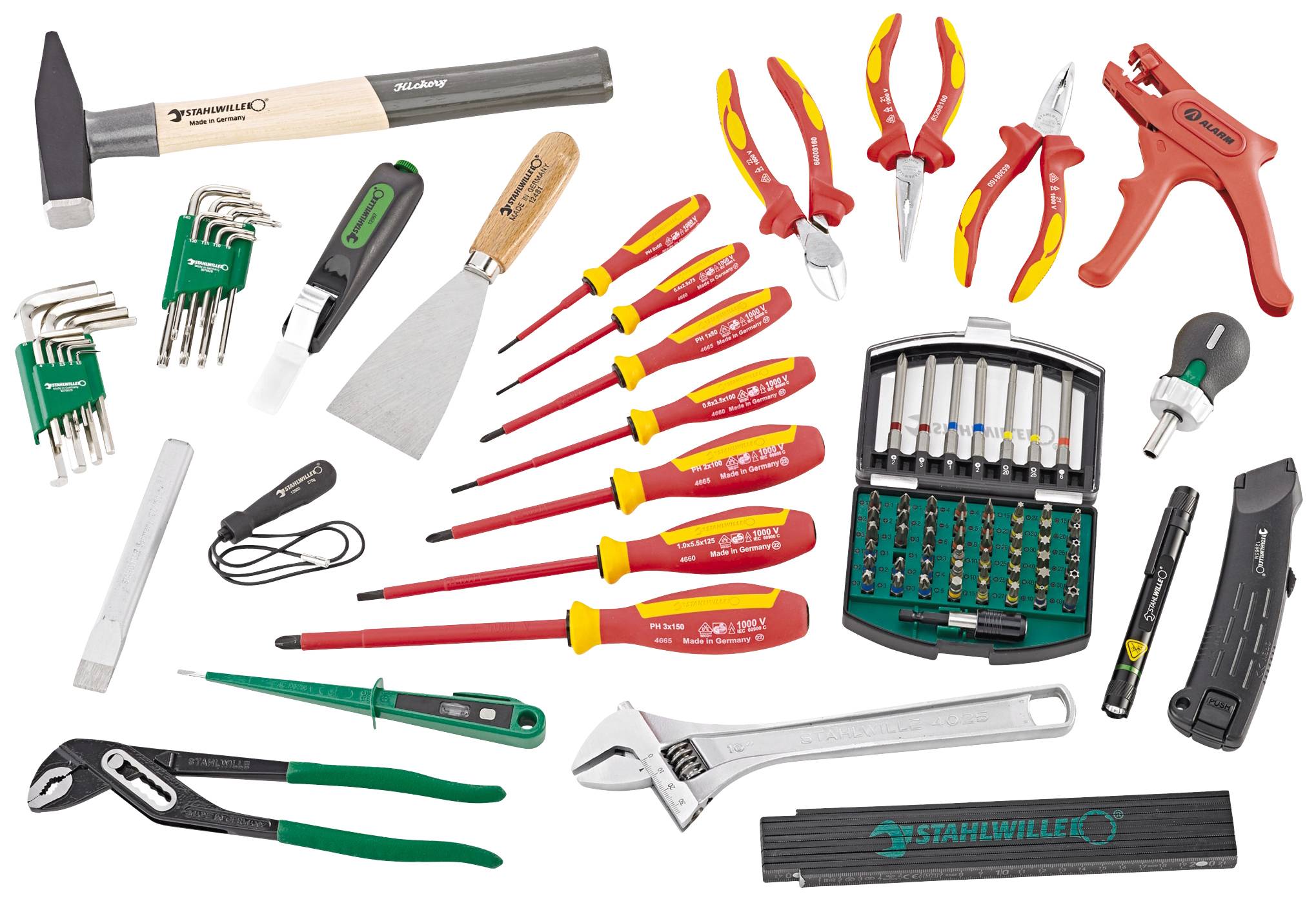 Stahlwille 97830702 STW L-BoXX Elektrikset Werkzeugkasten bestückt ABS Kunststoff Schwarz, Grün