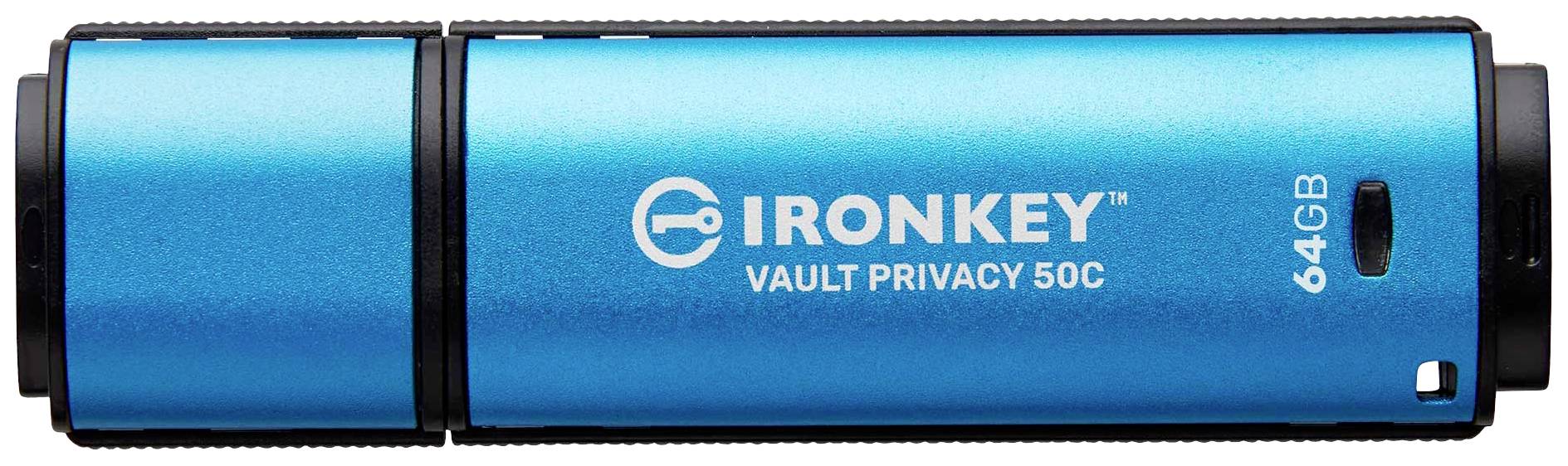 Kingston IronKey Vault Privacy 50 Series USB-Stick 64GB Blau IKVP50C/64GB USB-C®