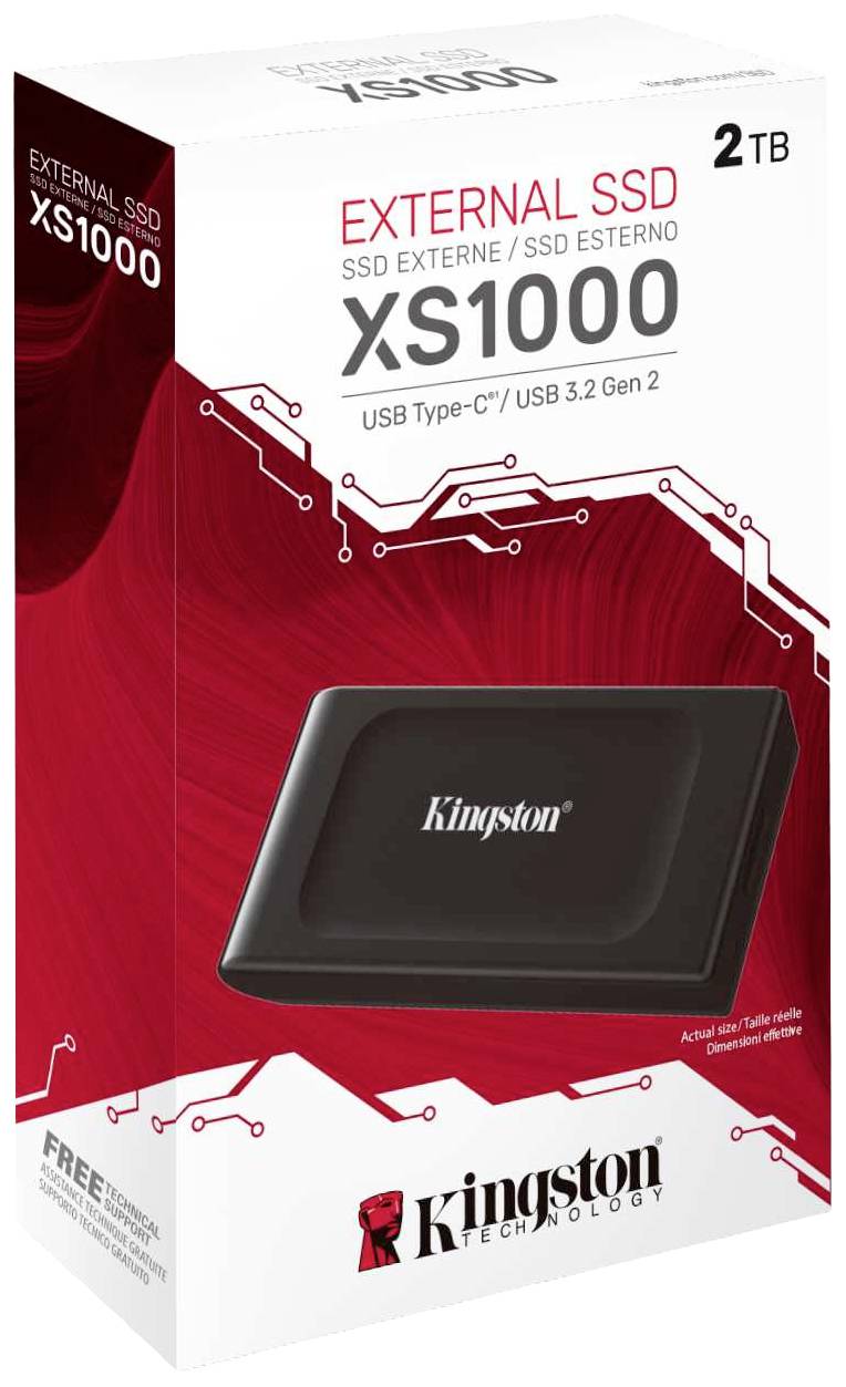 Kingston XS1000 2TB Externe SSD USB-C® Schwarz SXS1000/2000G