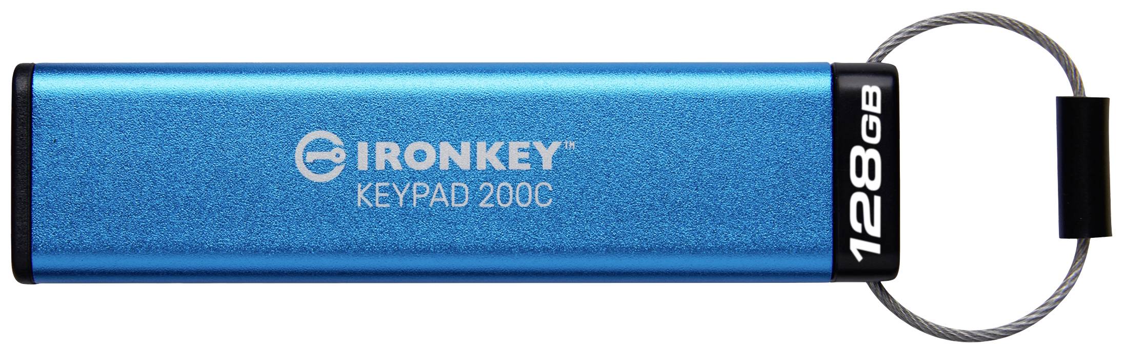 Kingston IronKey Keypad 200C USB-Stick 128GB Blau IKKP200C/128GB USB-C®