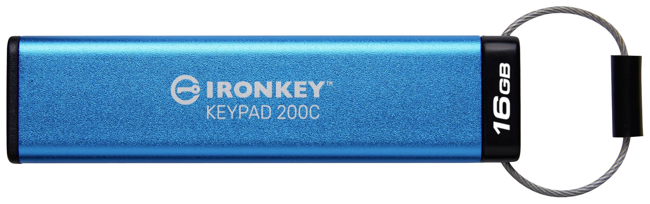 Kingston IronKey Keypad 200C USB-Stick 16GB Blau IKKP200C/16GB USB-C®