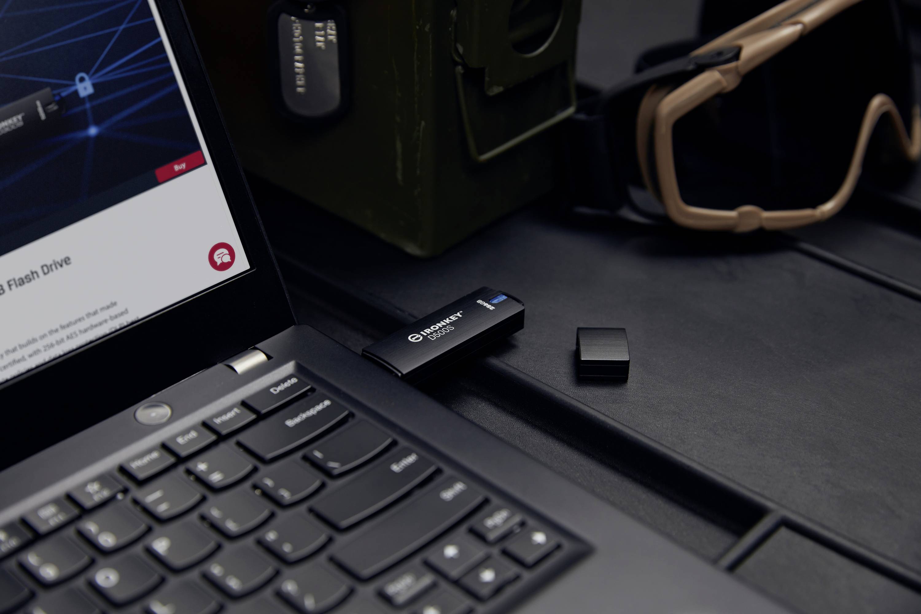 Kingston IronKey D500S USB-Stick 256 GB Schwarz IKD500S/256GB USB-A (USB 3.2 Gen 1)