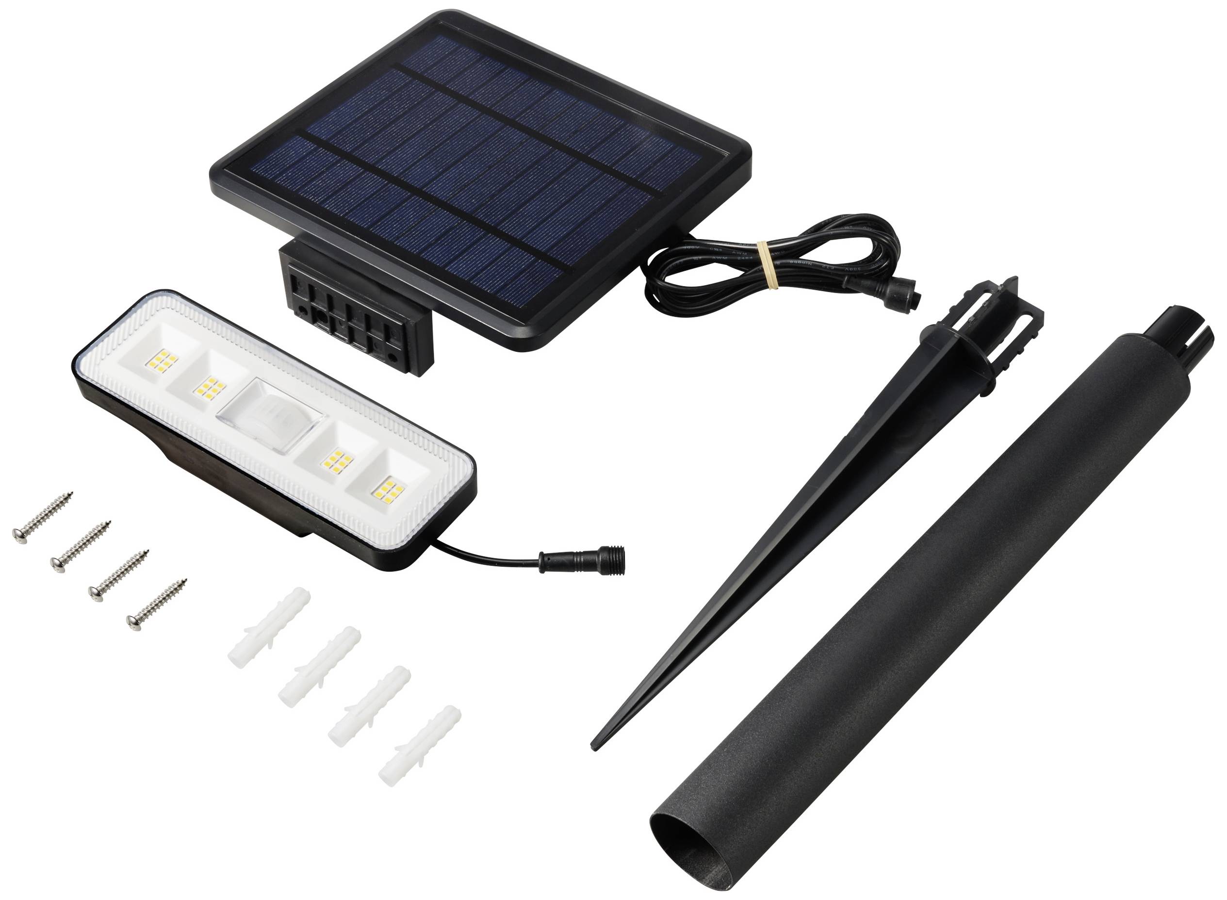 Sygonix SY-5972856 Solar-Wandstrahler mit Bewegungsmelder LED LED fest eingebaut 8W Schwarz