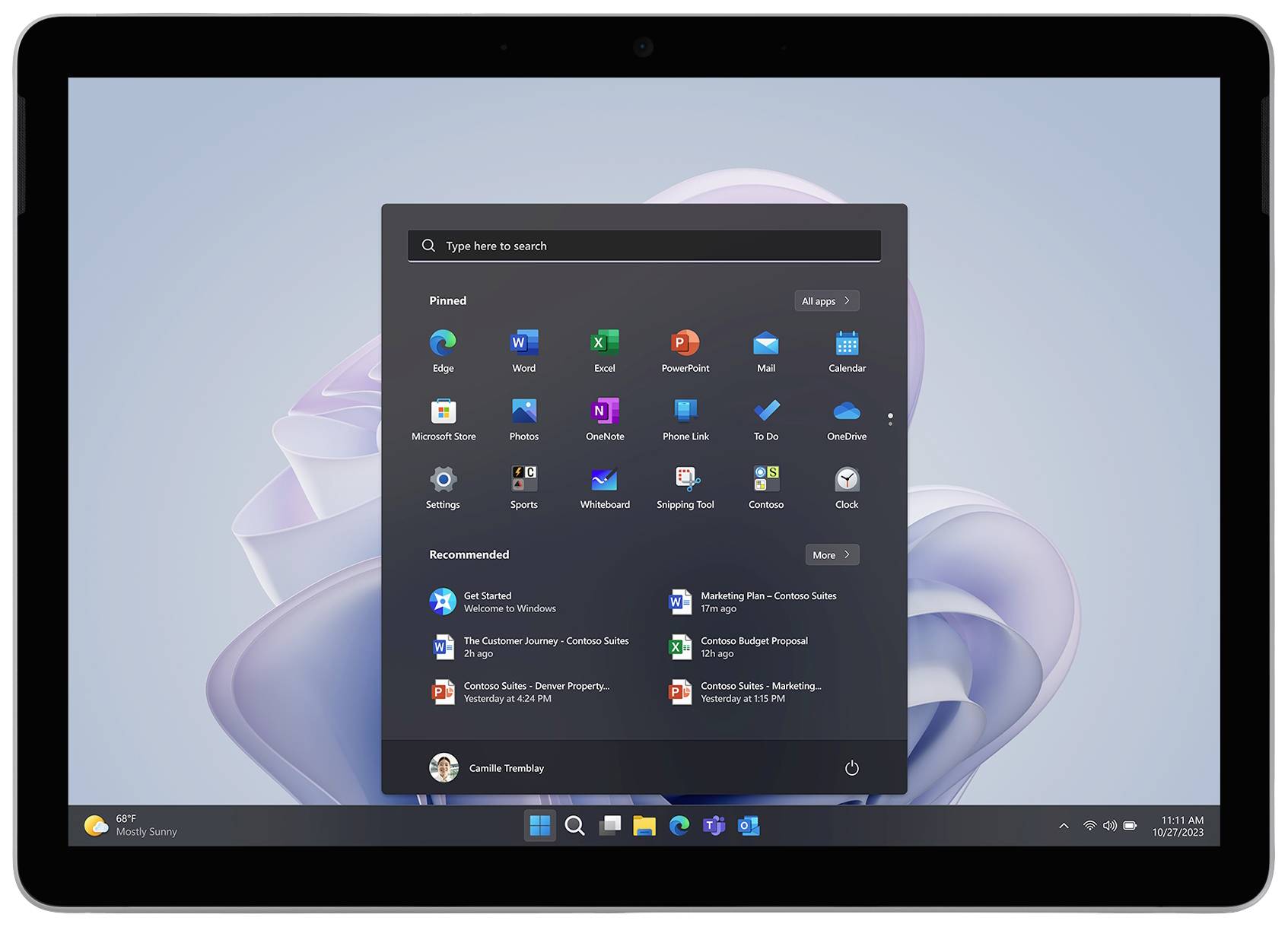 Microsoft Surface Go 4 WiFi 128GB Platin Windows®-Tablet 26.7cm (10.5 Zoll) 1.0GHz Windows® 11 Pro 1920 x 1280 Pixel