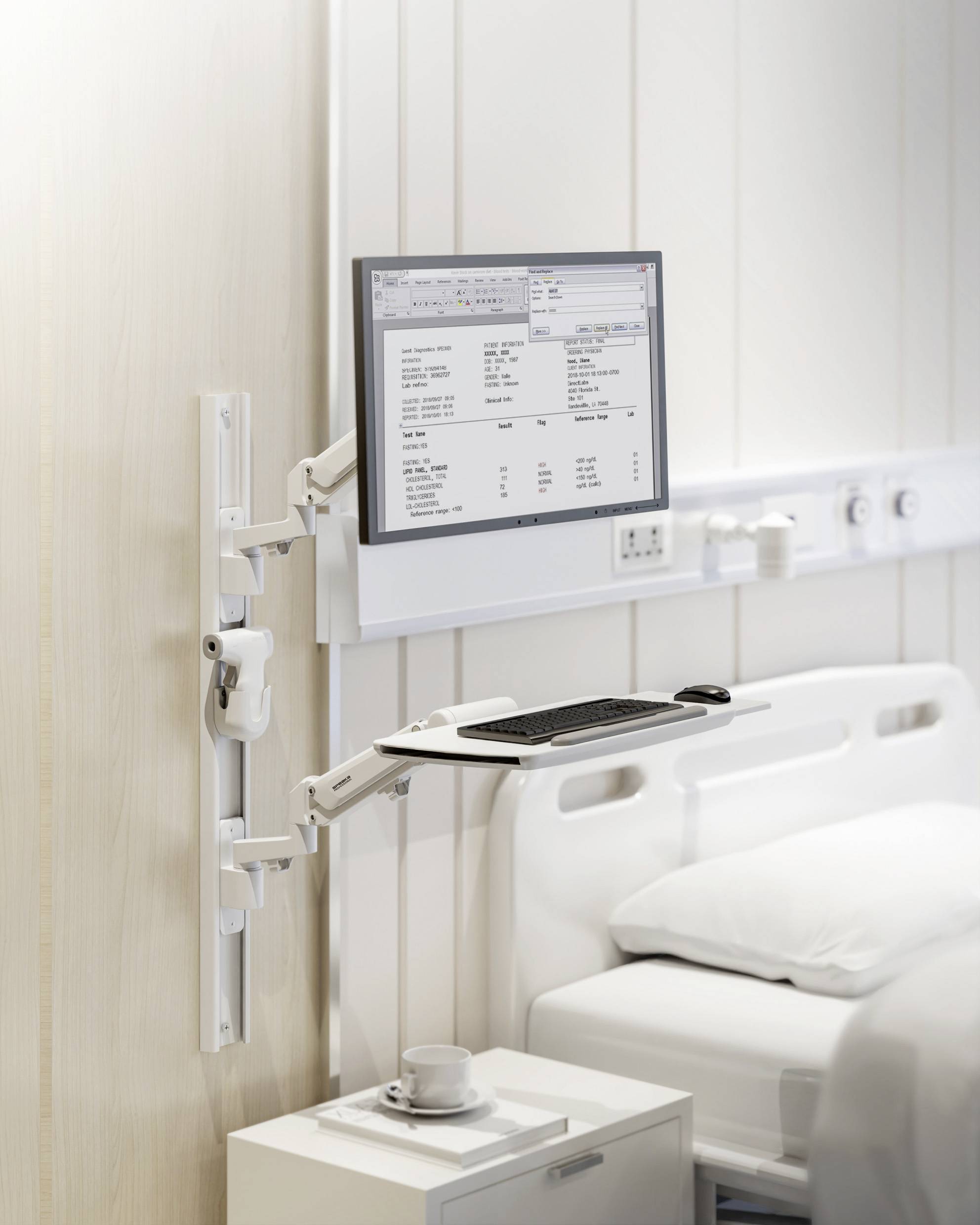 SpeaKa Professional SP-MM-960 1fach Monitor-Wandhalterung Mit Tastaturablage, übereinander 43,2cm (17") - 109,2cm (43") Wei