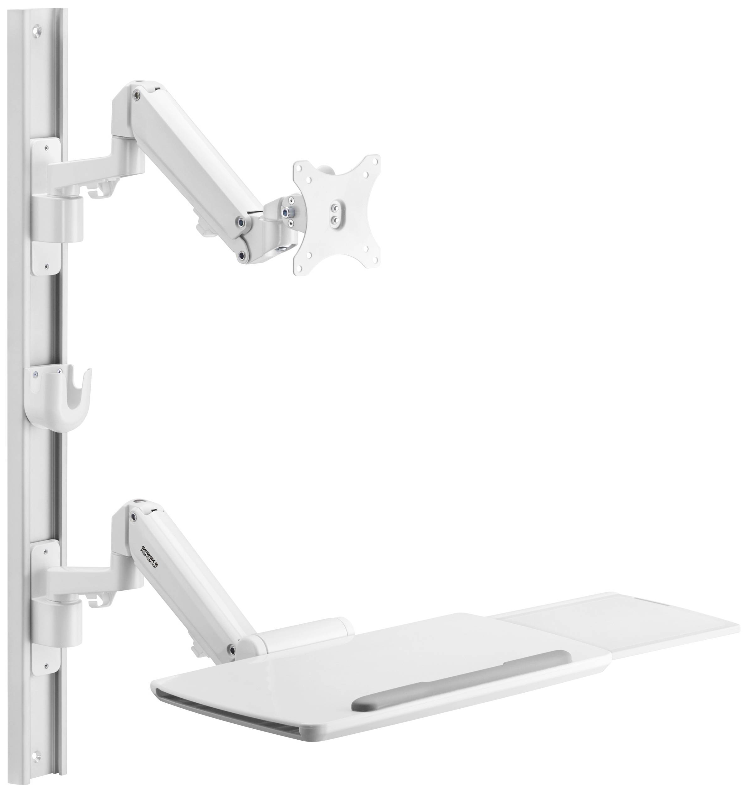 SpeaKa Professional SP-MM-960 1fach Monitor-Wandhalterung Mit Tastaturablage, übereinander 43,2cm (17") - 109,2cm (43") Wei