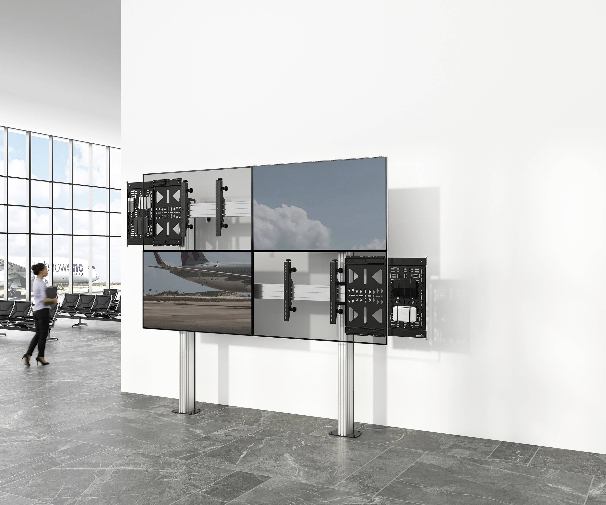 SpeaKa Professional AV Geräte-Wandhalterung in Schublade Passend für Serie (Halter): Universal Matt Schwarz