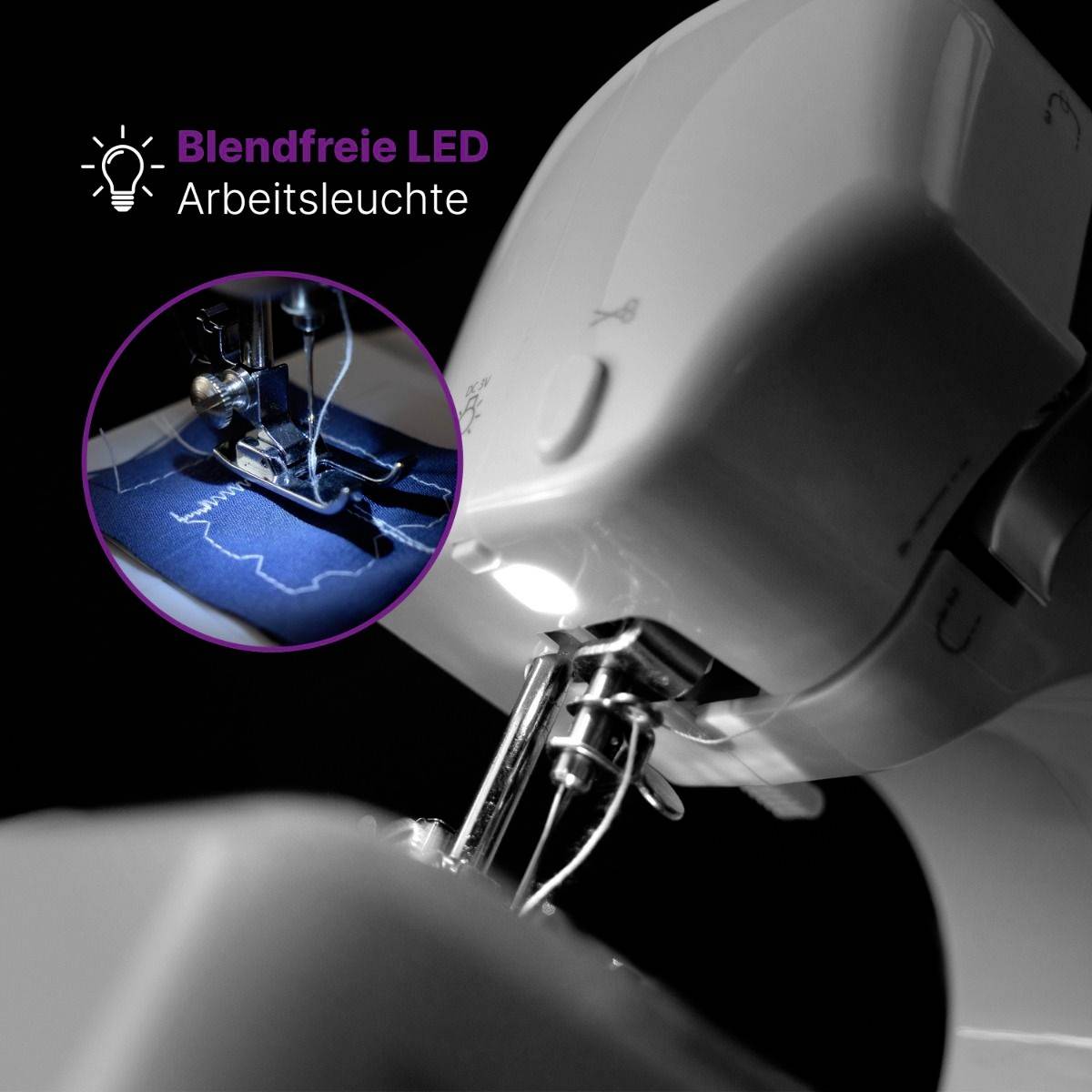 Clatronic Handnähmaschine NM 3795 Weiß, Silber